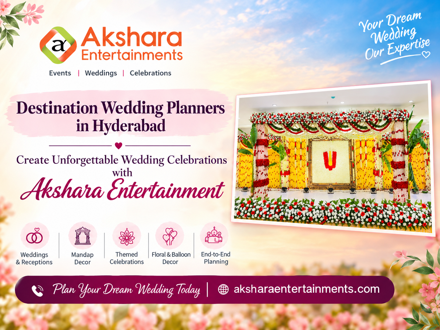 Destination Wedding Planners in Hyderabad: Create Unforgettable Wedding Celebrations with Akshara Entertainment